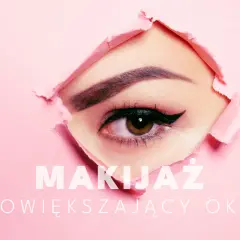 Makijaż powiększający oko: subtelna kreska i tusz do rzęs, by podkreślić spojrzenie.
