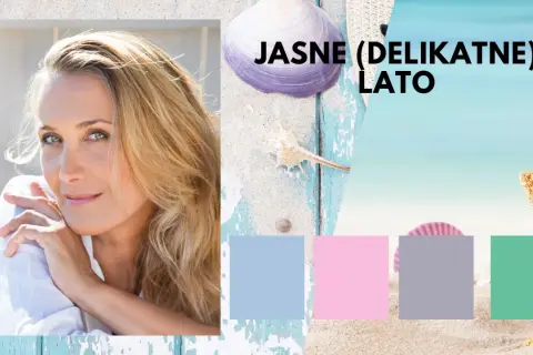 Jasne (delikatne) lato: portret kobiety z blond włosami i letnie inspiracje kolorystyczne.