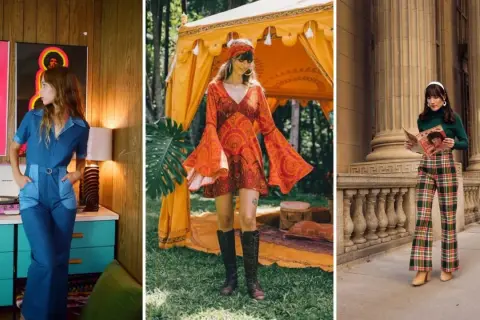 Inspiracja na imprezę w stylu lat 70: dzwony, kombinezon i sukienka w stylu boho. Jak się ubrać, by poczuć ducha epoki!