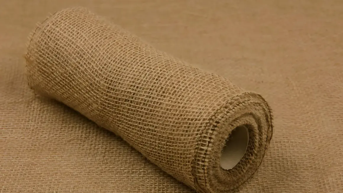 Zrolowana juta, naturalny materiał, idealny do dekoracji i rękodzieła. Co to juta? To właśnie ona!