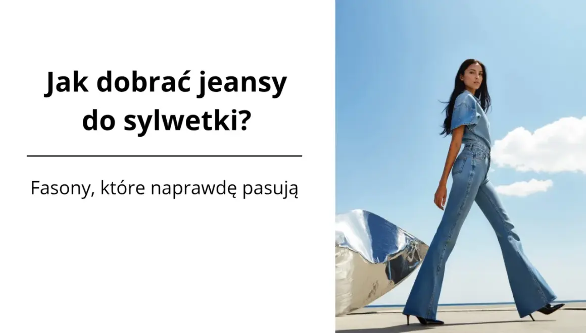 Modelka w dzwonach, prezentująca różne rodzaje jeansów damskich. Jak dobrać idealne fasony?