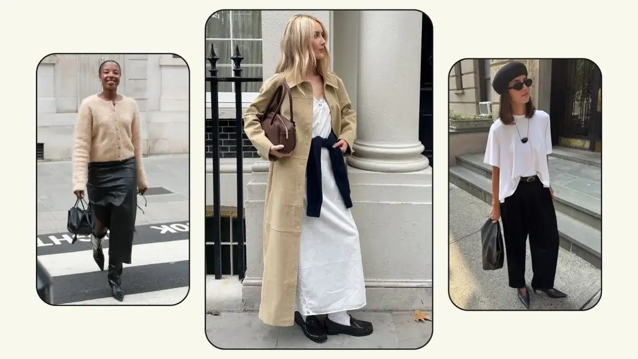 Trzy kobiety prezentują stylizacje w stylu 